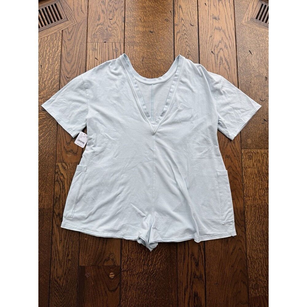 Free People Movement Hot Shot Tee T Shirt Romper One Piece Boardwalk Blue XS NWT - Picture 4 of 10